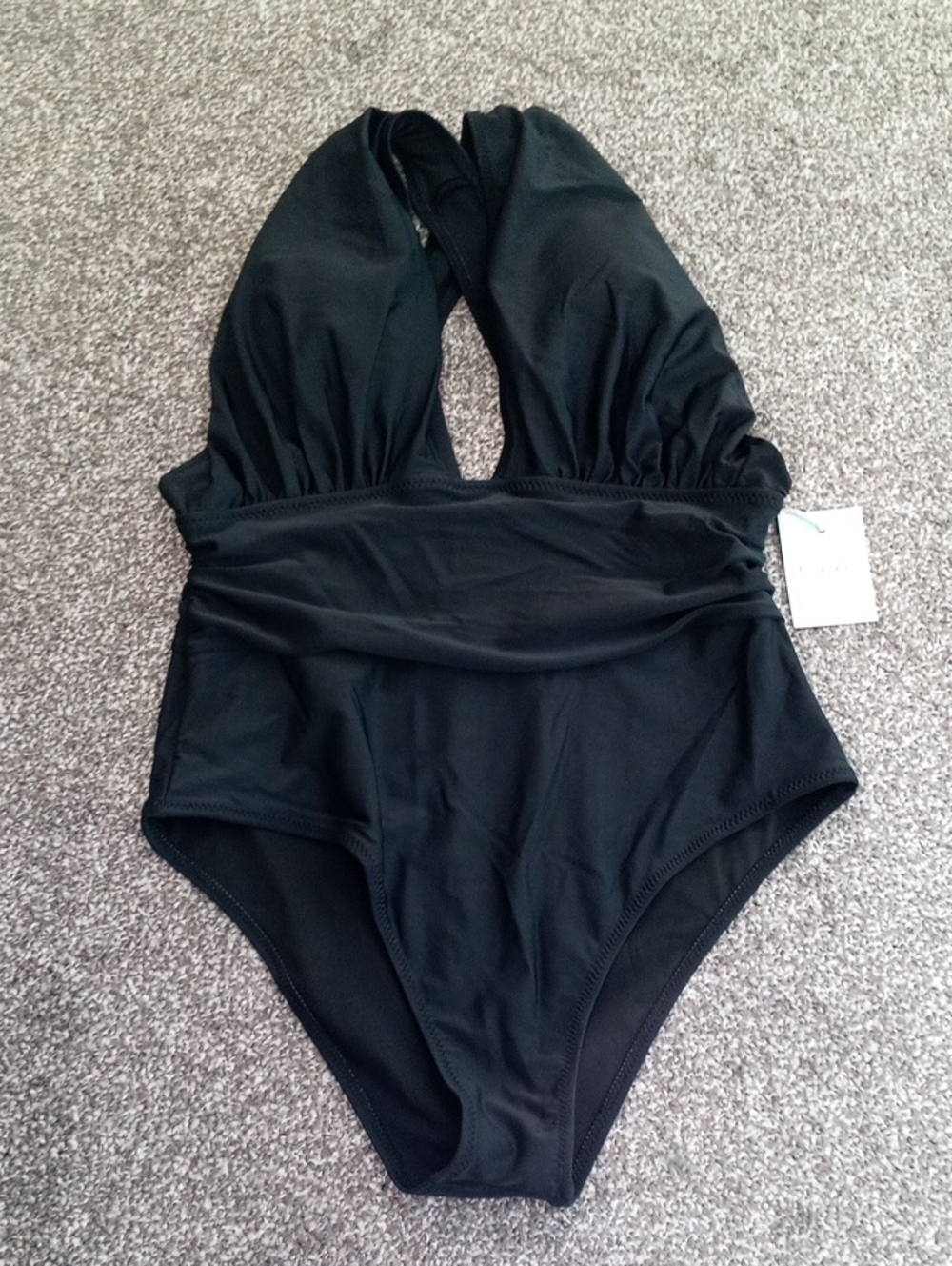 Cupshe Black Kids One-Piece Swimsuit - Halter V-Neck